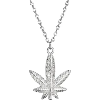 Náhrdelník Evolution Group s.r.o. Stříbrný náhrdelník konopí se zirkony 12114.1