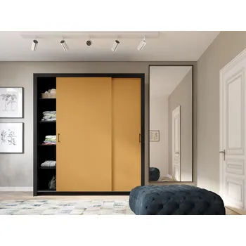 Šatní skříň Šatní skříň Frama Barva korpusu: Černá, Rozměry: 185 cm, Dveře: Toffee