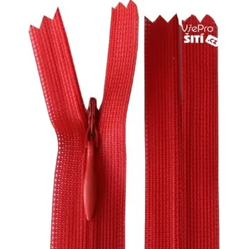 Zip zip skrytý spir ČERVENÝ No3 4407XX - Červená, 18cm