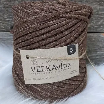 Příze Velká vlna Špagát 5mm Karamel s čokoládou (Špagátová příze 5mm Karamel s čokoládou)