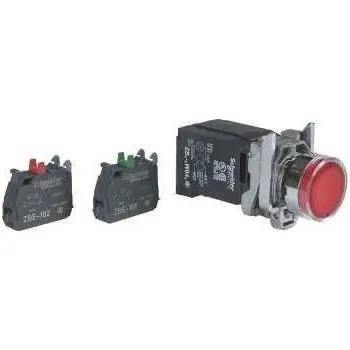 vypínač Schneider Electric XB4BW3445 Ovládač stiskací prosvětlený, lícující, 1 Z + 1 V, 230...240V, rudý