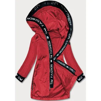 Dámská bunda Tenká červená dámská bunda s ozdobnou lemovkou (B8145-4) odstíny červené XXL (44)