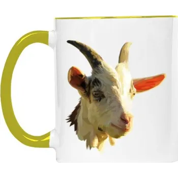 Hrnek malý barevný s potiskem Koza