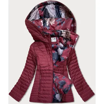 Vínová dámská bunda s květovanou podšívkou (SF726) odstíny červené 46