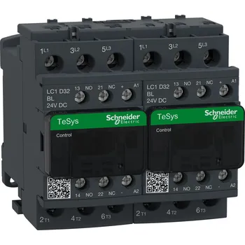 Stykač Schneider Electric LC2D32BL Reverzační Stykač 32A 1"Z" +1"V" 2,4 W , 24V DC,cívka s rozšíř.rozsahem a odruš.modulem.