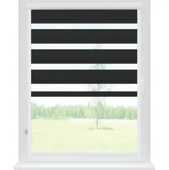 Roleta Dekodum Roleta den a noc v bílé kazetě soft, barva látky Černá Šířka (cm): 31, Výška (cm): Balkonová (do 200 cm), Strana mechanismu: Levá