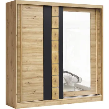 Šatní skříň Šatní skříň AVANTGARDE AV-1 | se zrcadlem | 200 cm | artisan/grafit