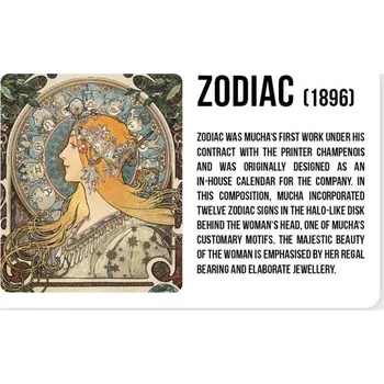 Dekorativní magnet Magnet Alfons Mucha - Zodiac