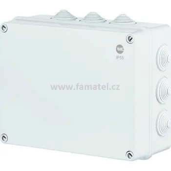 Elektroinstalační krabice Famatel 68212 Krabice SolidBox IP55, 305x244x126mm, plné víko, stupňovité vývodky (12x)
