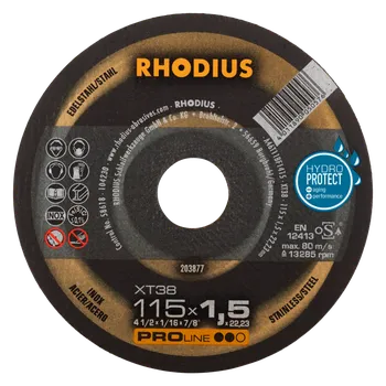 Řezný kotouč RHODIUS Extra tenký řezný kotouč XT38 10 ks BOX 115 x 1,5 x 22,23 PROline