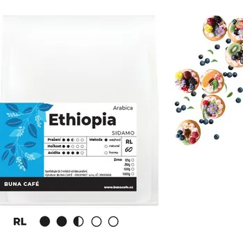 Káva BUNA CAFÉ Ethiopia, Sidamo, RL60, 6x500g