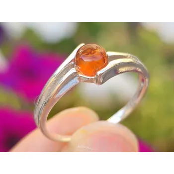 Prsten Jantar kulatý prsten Ag 925/1000