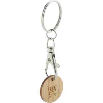 Reklamní Boomarket přívěšek na klíče se žetonem do vozíku, přírodní
