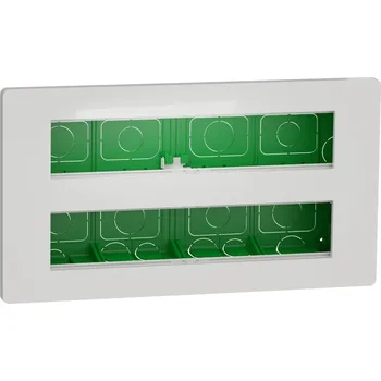 vypínač Schneider Electric NU171020 Unica System+ - Centrální jednotka 2x10 modulů zapuštěná, Bílá Antibakteriální