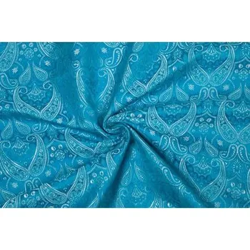 Brokát knížecí, tyrkysový s bílou, sartor.cz