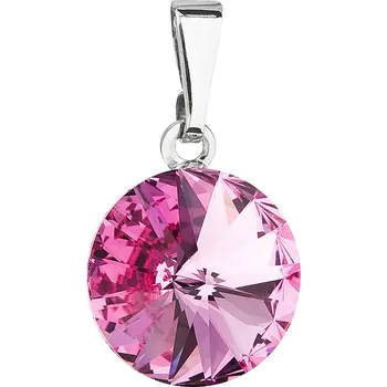 Přívěsek Evolution Group s.r.o. Přívěsek bižuterie se Swarovski krystaly růžový kulatý 54001.3 rose
