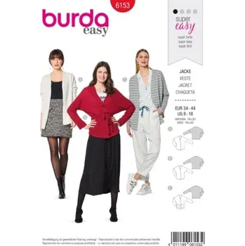 Střih na kabátek a svetřík Burda 6153 -