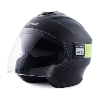 Helma na motorku přilba HACKER, BLAUER (černá matná, žlutá fluo, vel. S)