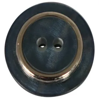 Knoflík Knoflík dámský Dill 83102 PLASTOVÝ modrý+šedý - Modrošedá, 15mm