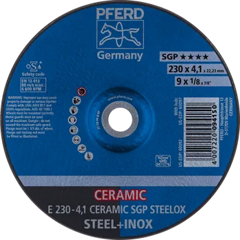 Brusný kotouč Pferd 62100230 | Brusný kotouč 230 x 4,1 x 22,23 mm, CERAMIC SGP STEELOX