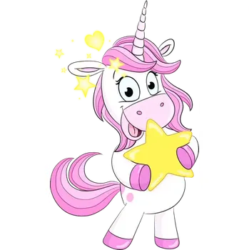 Nášivka NAŽEHLOVAČKA - Jednorožec s hvězdou