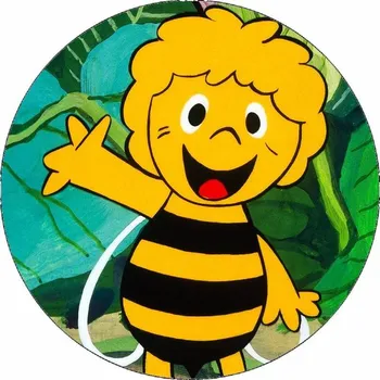 Jedlá dekorace na dort Jedlý papír včelka Mája kreslená 19,5 cm