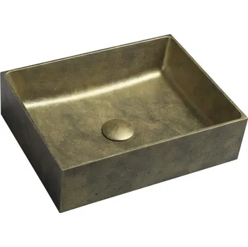 SAPHO FORMIGO betonové umyvadlo na desku, 47,5x36,5cm, zlato