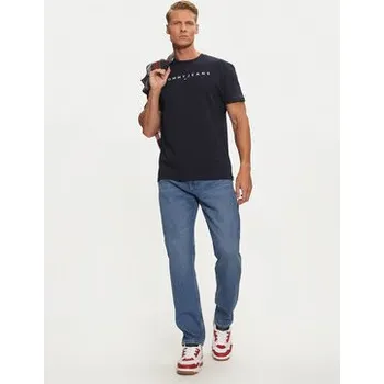 Pánské tričko Tommy Jeans T-Shirt Linear Logo DM0DM20744 Tmavomodrá Regular Fit M
