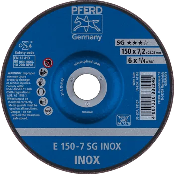 Brusný kotouč Pferd 62222730 | Brusný kotouč 150 x 7,2 x 22,23 mm, SG INOX