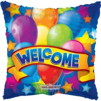 Balónek Kaledioscope Fóliový balónek čtverec 46cm Welcome