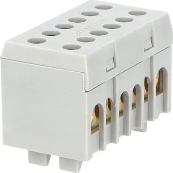 svorka Eleman 1001831 8+4 A (8x16mm2,4x25mm2) rozbočovací blok, dvouřadý na DIN lištu šedý max 130A/690V /2020238/