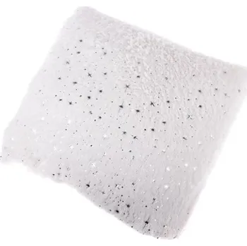 Výtvarná sada Polštář bílý - stříbrné hvězdy 43 cm