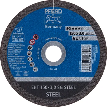 Řezný kotouč Pferd 61322222 | Řezný kotouč 150 x 3,0 x 22,23 mm, SG STEEL