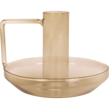 Svícen Svícen Modern Light sklo pískově hnědé Present Time (Barva-pískově hnědá, sklo)