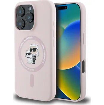 Karl Lagerfeld Liquid Silicone Karl and Choupette MagSafe Zadní Kryt pro iPhone 16 Pro Max Pink 57983122719