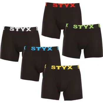 Boxerky 5PACK pánské boxerky Styx long sportovní guma černé (5U9601) XL Možnost vrácení zboží ZDARMA do 120 dnů!