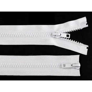 Zip Zip kostěný No 5 dělitelný 2 jezdce / dvoucestný 100 cm bundový, malé, 101 bílá