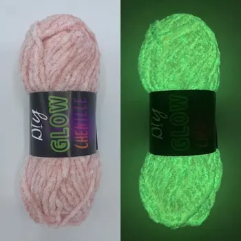 Glow chenille yarn růžová