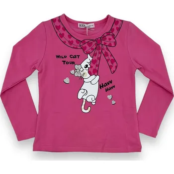 Dívčí tričko Sezon Dívčí trička s dlouhým rukávem WILD CAT Barva: Růžová, Velikost: 104
