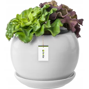 Květináč Květináč keramika bílý Botle 14 cm x 14 x 13 cm