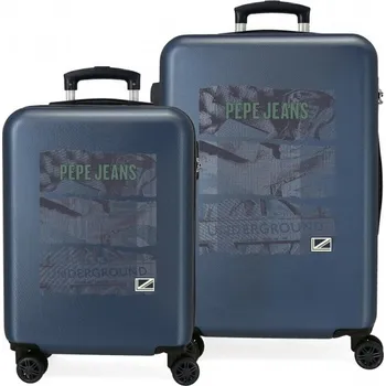 Cestovní taška Sada luxusních ABS cestovních kufrů 65cm/55cm PEPE JEANS DAVIS Denim, 6481422