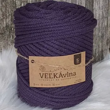 Příze Velká vlna Špagát 5mm Lilek (Špagátová příze 5mm Baklažán)