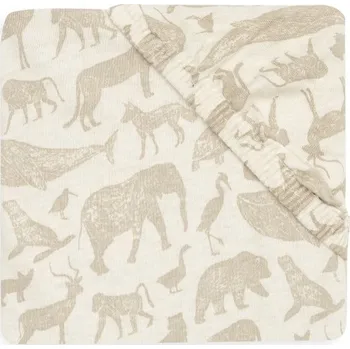 Prostěradlo JOLLEIN Prostěradlo napínací 120x60 Animals Nougat
