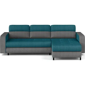 Sedací souprava Rozkládací rohová sedačka KAMPA L tyrkysová / šedá