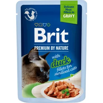 Krmivo pro kočku Brit Premium Cat Delicate Fillets in Gravy with Duck for Sterilised 85g