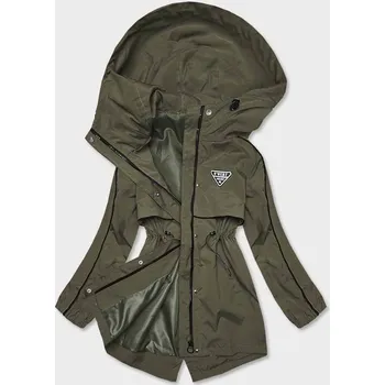 Tenká dámská bunda v khaki barvě s podšívkou (B8119-11) odstíny zelené S (36)