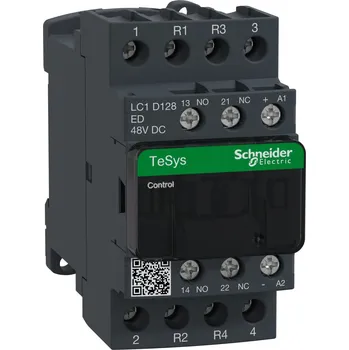 Stykač Schneider Electric LC1D128ED Stykač 4P (2"Z"+2"V") 25A v AC-1, pom.kont.1"Z"+1"V",48V DC, cívka s rozšíř.rozsahem a odruš.module
