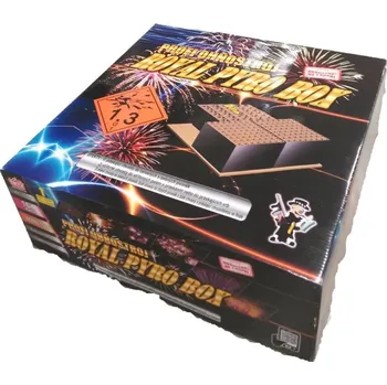 Zábavní pyrotechnika ČÍNA PROFI SLOŽENÝ OHŇOSTROJ ROYAL PYRO BOX 164 RAN 1/1