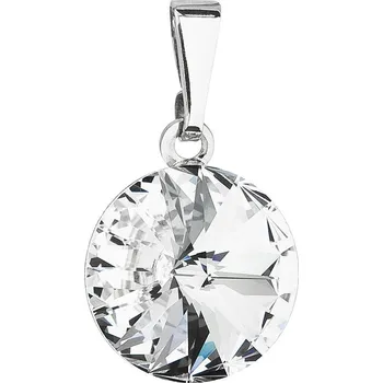 Přívěsek Evolution Group s.r.o. Přívěsek bižuterie se Swarovski krystaly bílý kulatý 54001.1