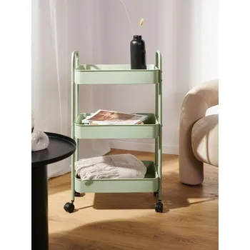 Obývací pokoj Sinsay - Tříúrovňový regál na kolečkách - zelená - 069AH-07X - 069AH-07X-ONE-1